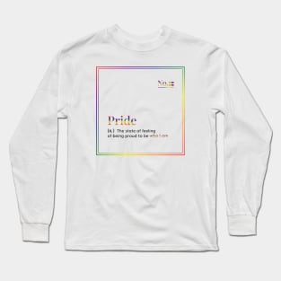 Subtle PRIDE Definition rainbow - White Long Sleeve T-Shirt